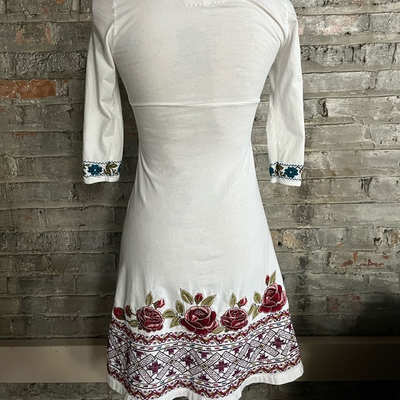 SOLD ❌ NWOT Johnny Was White Embroidery Floral Rose Twist Dress XS - Picture 5 of 8